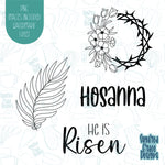 Easter Hosanna Cookie Cutter Set of 4 with Matching PNG Images for Edible Ink Printers Including Eddie