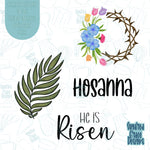 Easter Hosanna Cookie Cutter STL File Set of 4 for 3D Printing with Matching Printable PNG Images for Edible Ink Printers Including Eddie