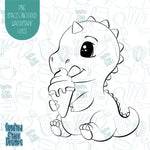 Pool Party Dinosaur with Ice Cream Cookie Cutter with Matching PNG Images for Edible Ink Printers Including Eddie