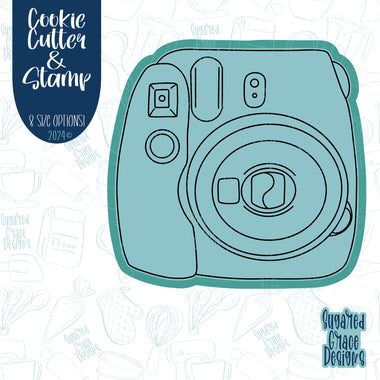 Polaroid Camera Cookie Cutter with Matching Stamp For Fondant Decorating