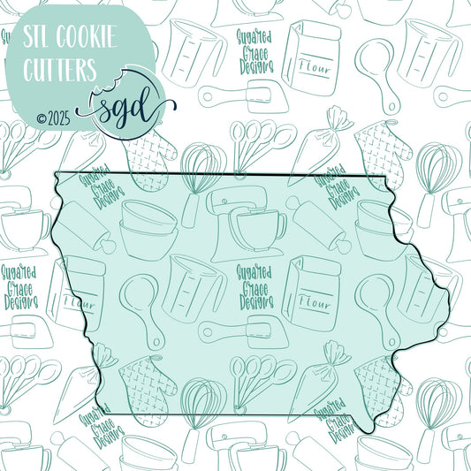 Iowa State Cookie Cutter STL Files with PNG Images to Match - For 3D Printing and Edible Ink Printers