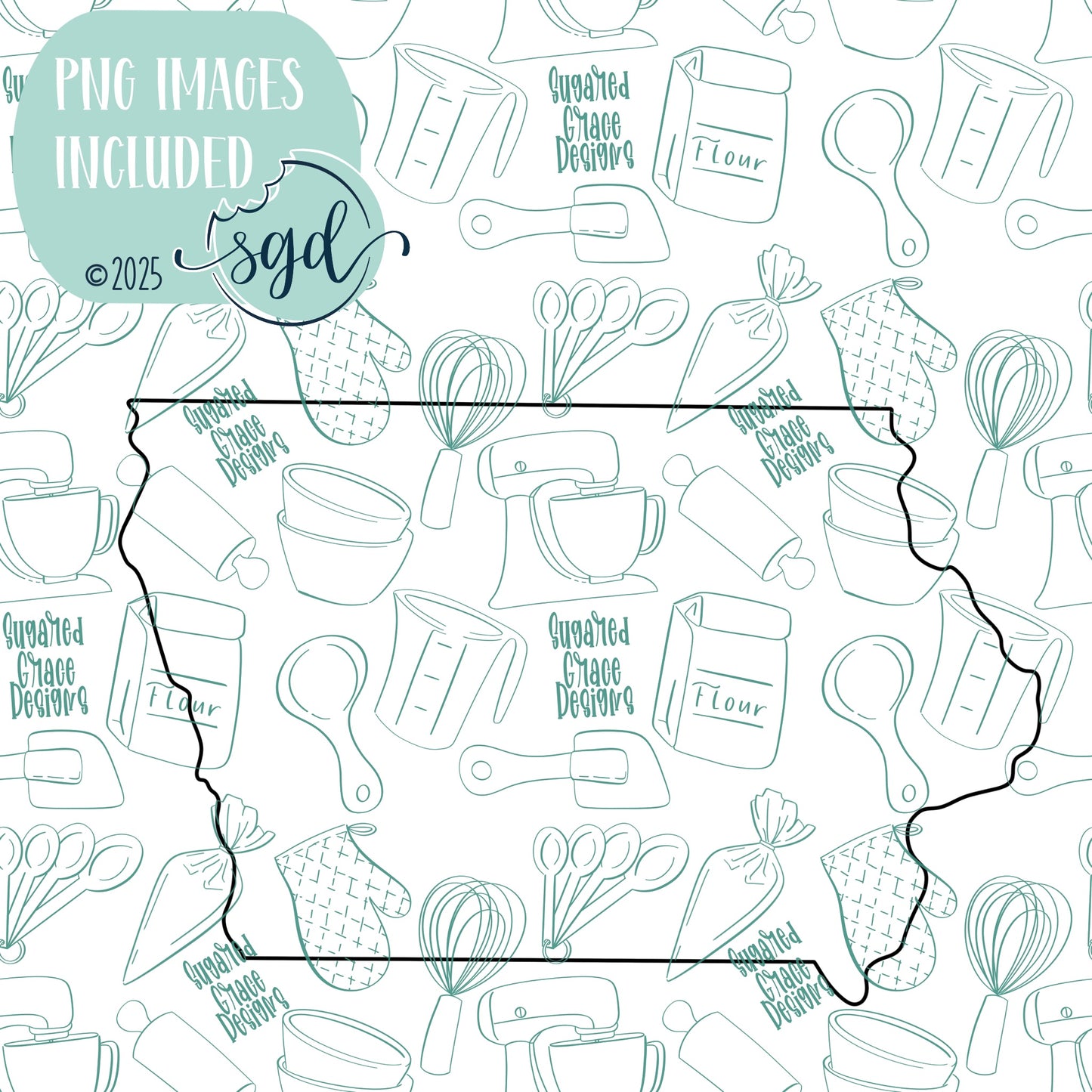 Iowa State Cookie Cutter STL Files with PNG Images to Match - For 3D Printing and Edible Ink Printers