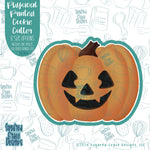 Halloween Jack O Lantern Pumpkin Cookie Cutter with Matching Printable PNG Images for Edible Ink Printers Including Eddie