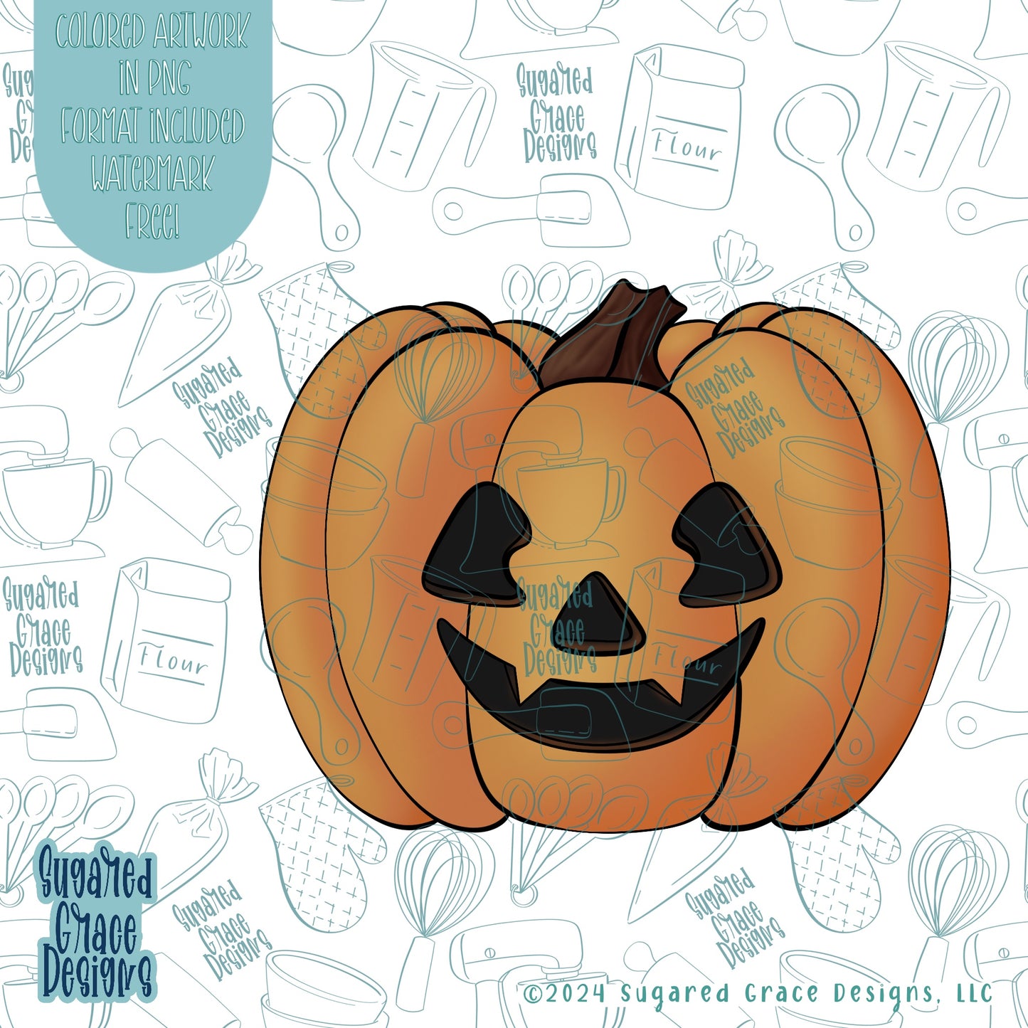 Halloween Jack O Lantern Pumpkin Cookie Cutter STL Files for 3D Printing with Matching Printable PNG Images for Edible Ink Printers Including Eddie