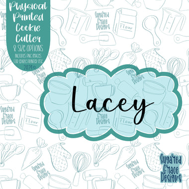 Lacey Plaque Cookie Cutter with Matching PNG Images for Edible Ink printers Including Eddie