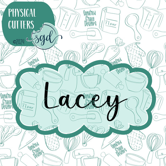 Lacey Plaque Cookie Cutter with PNG Images to Match - Hand Drawn Graphics for Edible Ink Printers