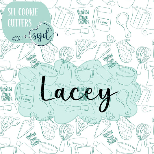 Lacey Plaque Cookie Cutter STL File  with PNG Images to Match - For 3D Printing and Edible Ink Printers)