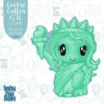 4th of July Lady Liberty Cookie Cutter STL Files for 3D Printing with Matching Printable PNG Images for Edible Ink Printers Including Eddie