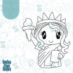 4th of July Lady Liberty Cookie Cutter STL Files for 3D Printing with Matching Printable PNG Images for Edible Ink Printers Including Eddie