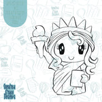 4th of July Lady Liberty Cookie Cutter STL Files for 3D Printing with Matching Printable PNG Images for Edible Ink Printers Including Eddie