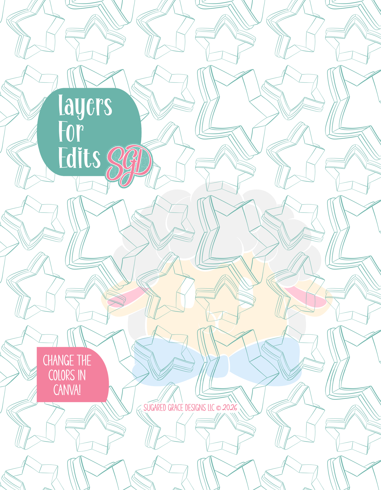 Easter Lamb with Bow Cookie Cutter with matching PNG