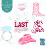 Last rodeo bachelorette cookie cutter set with png images for edible printers including Eddie