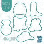 Last rodeo bachelorette cookie cutter set with png images for edible printers including Eddie