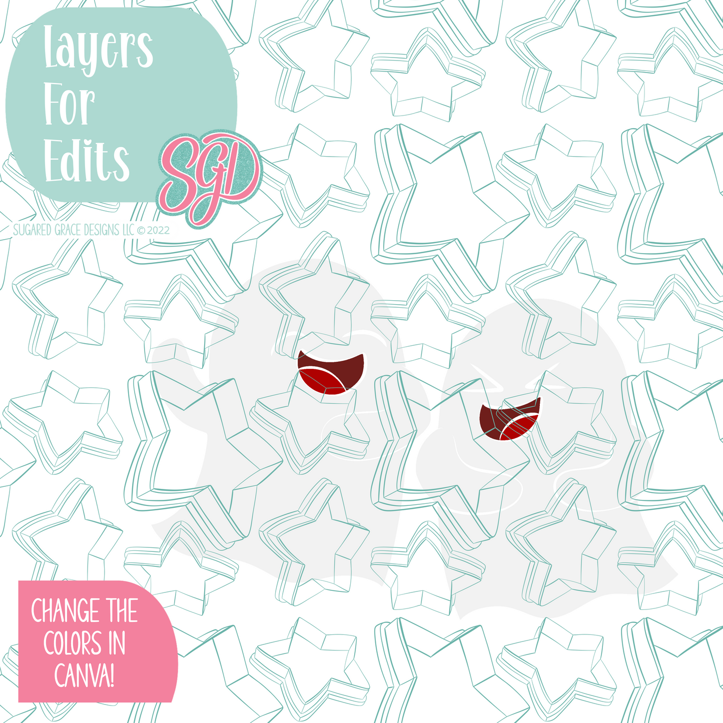 Laughing Ghouls Cookie Cutter STL File with PNG Images to Match - For 3D Printing and Edible Ink Printers