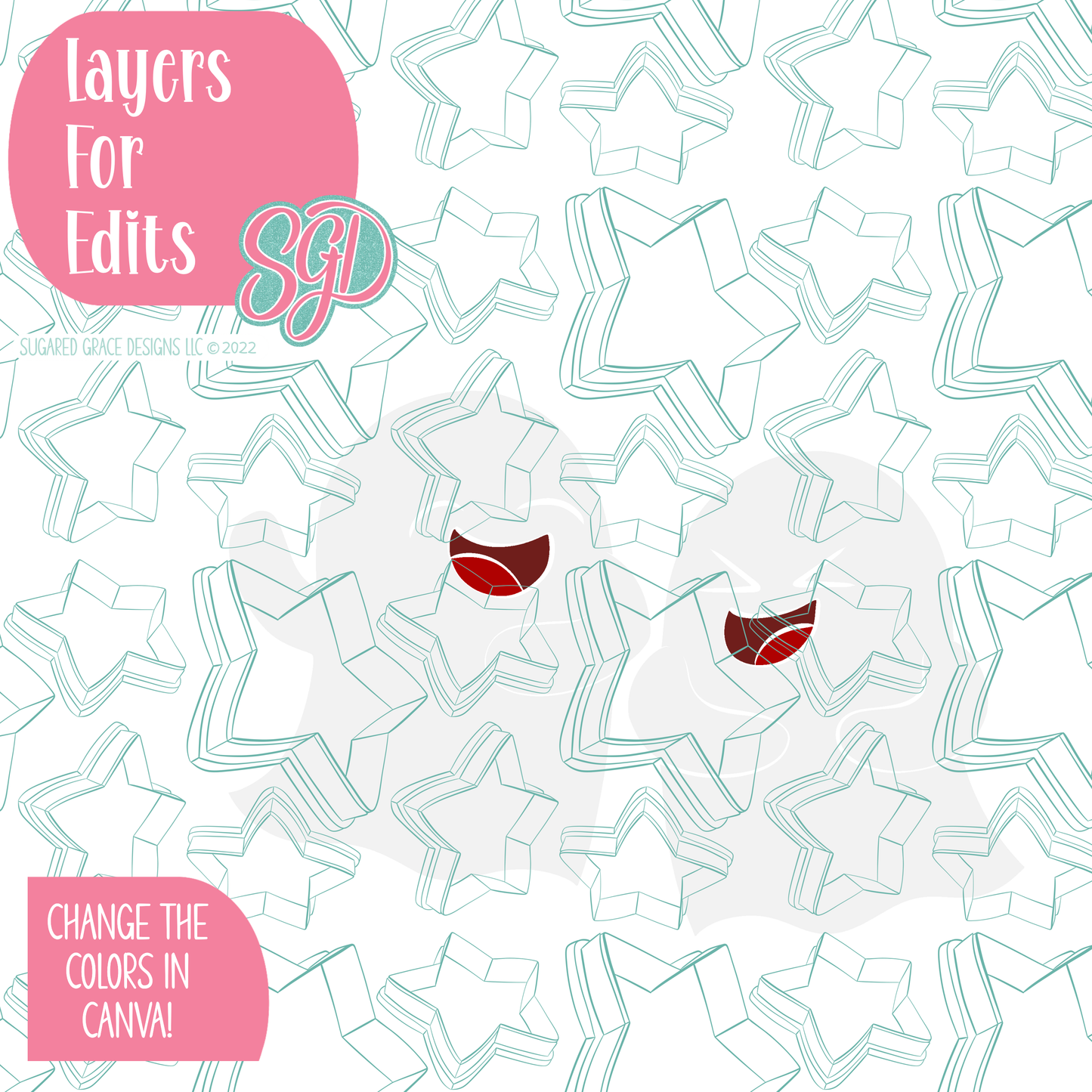 Laughing Ghouls PNG Image Set for Edible Ink Printers - Hand Drawn Editable Graphics