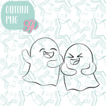 Laughing Ghouls Cookie Cutter STL File with PNG Images to Match - For 3D Printing and Edible Ink Printers