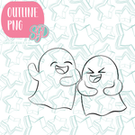 Laughing Ghouls PNG Image Set for Edible Ink Printers - Hand Drawn Editable Graphics
