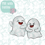 Laughing Ghouls Cookie Cutter STL File with PNG Images to Match - For 3D Printing and Edible Ink Printers