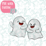Laughing Ghouls PNG Image Set for Edible Ink Printers - Hand Drawn Editable Graphics