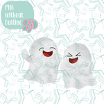 Laughing Ghouls Cookie Cutter STL File with PNG Images to Match - For 3D Printing and Edible Ink Printers