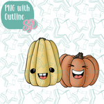 Laughing Squash Cookie Cutter with PNG Images to Match - Hand Drawn Graphics for Edible Ink Printers