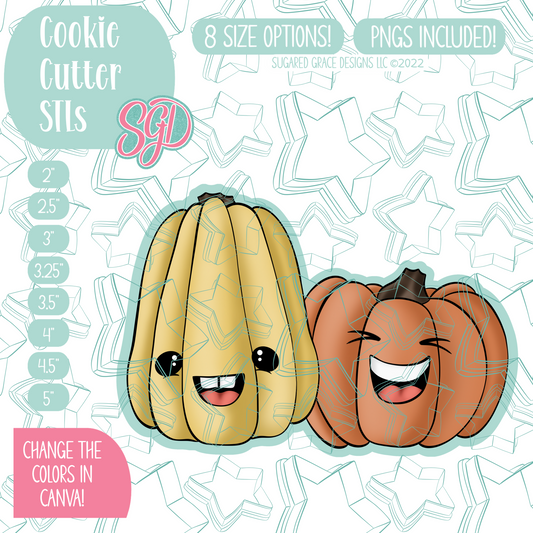 Laughing Squash Cookie Cutter STL File with PNG Images to Match - For 3D Printing and Edible Ink Printers