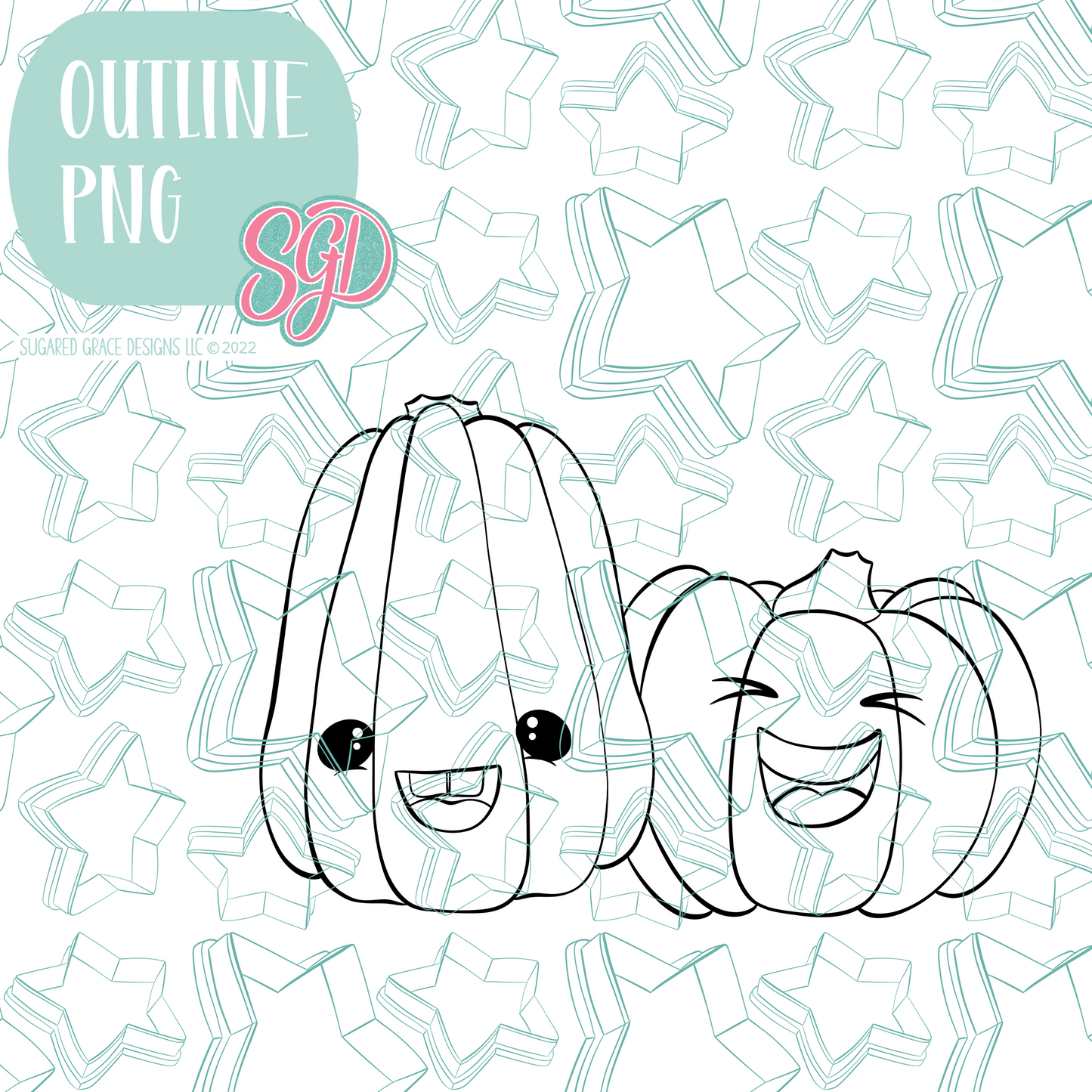 Laughing Squash Cookie Cutter STL File with PNG Images to Match - For 3D Printing and Edible Ink Printers