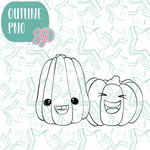 Laughing Squash Cookie Cutter with PNG Images to Match - Hand Drawn Graphics for Edible Ink Printers