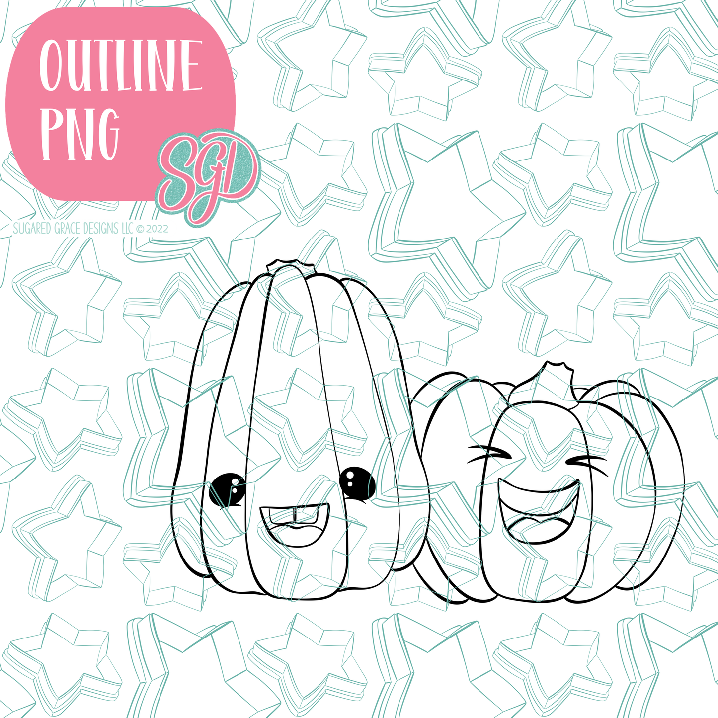Laughing Squash PNG Image Set for Edible Ink Printers - Hand Drawn Editable Graphics