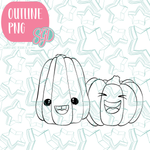 Laughing Squash PNG Image Set for Edible Ink Printers - Hand Drawn Editable Graphics