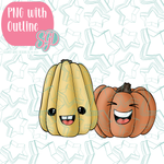 Laughing Squash PNG Image Set for Edible Ink Printers - Hand Drawn Editable Graphics