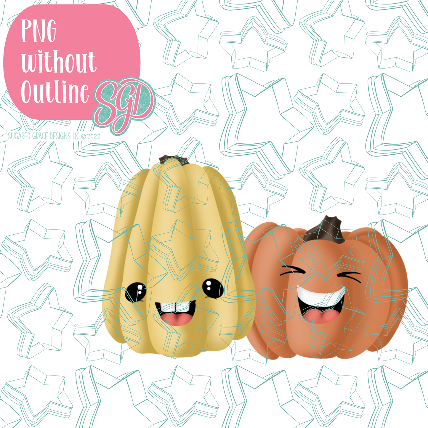 Laughing Squash PNG Image Set for Edible Ink Printers - Hand Drawn Editable Graphics