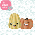Laughing Squash PNG Image Set for Edible Ink Printers - Hand Drawn Editable Graphics