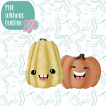 Laughing Squash Cookie Cutter with PNG Images to Match - Hand Drawn Graphics for Edible Ink Printers