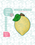 Lemon Cookie Cutter STL File with PNG Images to Match - For 3D Printing and Edible Ink Printers