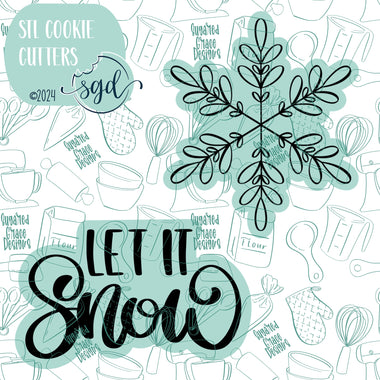 Let It Snow Cookie Cutter STL Files Set of 2 with PNG Images to Match - For 3D Printing and Edible Ink Printers