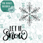 Let It Snow Cookie Cutter Set with PNG Images to Match - Hand Drawn Graphics for Edible Ink Printers