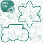 Let It Snow Cookie Cutter Set with PNG Images to Match - Hand Drawn Graphics for Edible Ink Printers