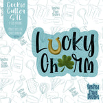 Lettered lucky charm st Patrick’s day Cookie cutter stl files for 3d printing with matching printable png images for Eddie edible printers