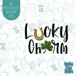 Lettered Lucky Charm Plaque Cookie Cutter with Matching PNG Images for Edible Ink Printers Including Eddie