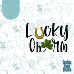 Lettered lucky charm st Patrick’s day Cookie cutter stl files for 3d printing with matching printable png images for Eddie edible printers