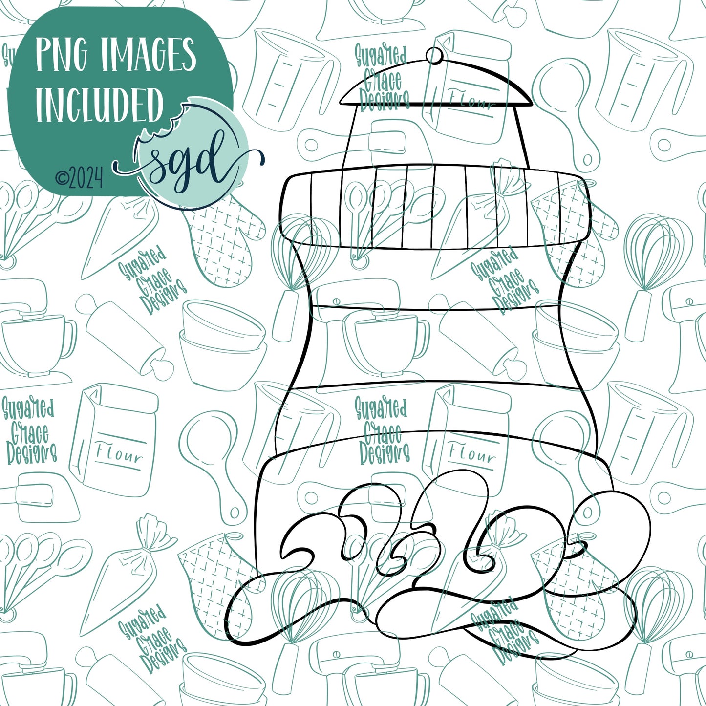 Lighthouse Cookie Cutter with PNG Images to Match - Hand Drawn Graphics for Edible Ink Printers