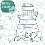 Lighthouse Cookie Cutter with PNG Images to Match - Hand Drawn Graphics for Edible Ink Printers