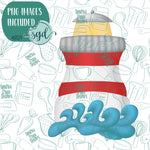 Lighthouse Cookie Cutter with PNG Images to Match - Hand Drawn Graphics for Edible Ink Printers