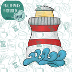 Lighthouse Cookie Cutter with PNG Images to Match - Hand Drawn Graphics for Edible Ink Printers