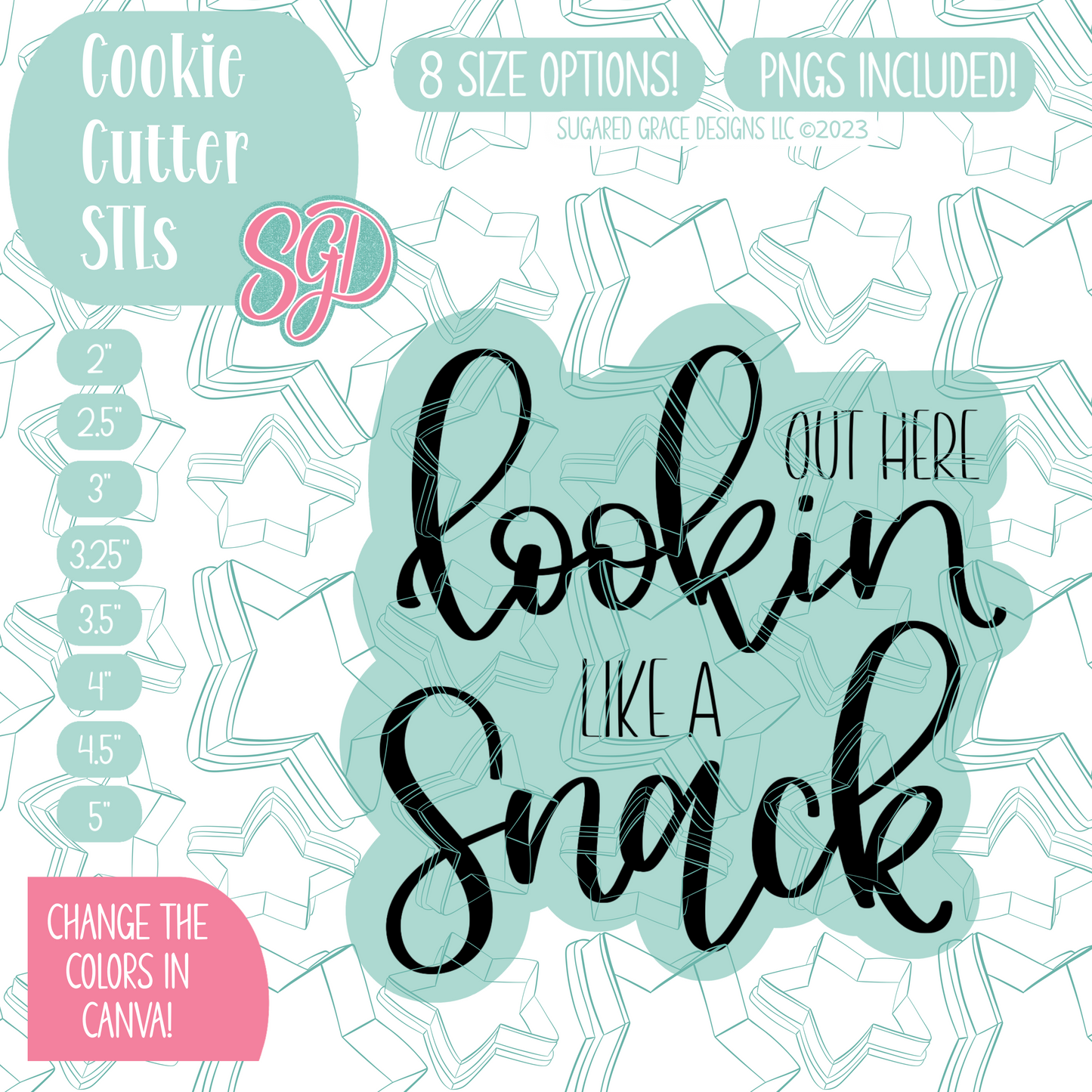 Looking Like a Snack Cookie Cutter STL File with PNG Images to Match - For 3D Printing and Edible Ink Printers
