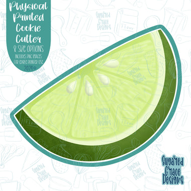 Fruit Lime Slice Cookie Cutter with Matching PNG Images for Edible Ink Printers Including Eddie