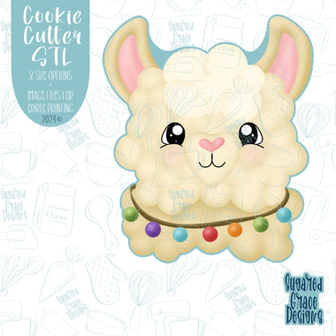 Cinco De Mayo Llama Cookie Cutter STL Files for 3D Printing with Matching Printable PNG Images For Edible Ink Printers Including Eddie