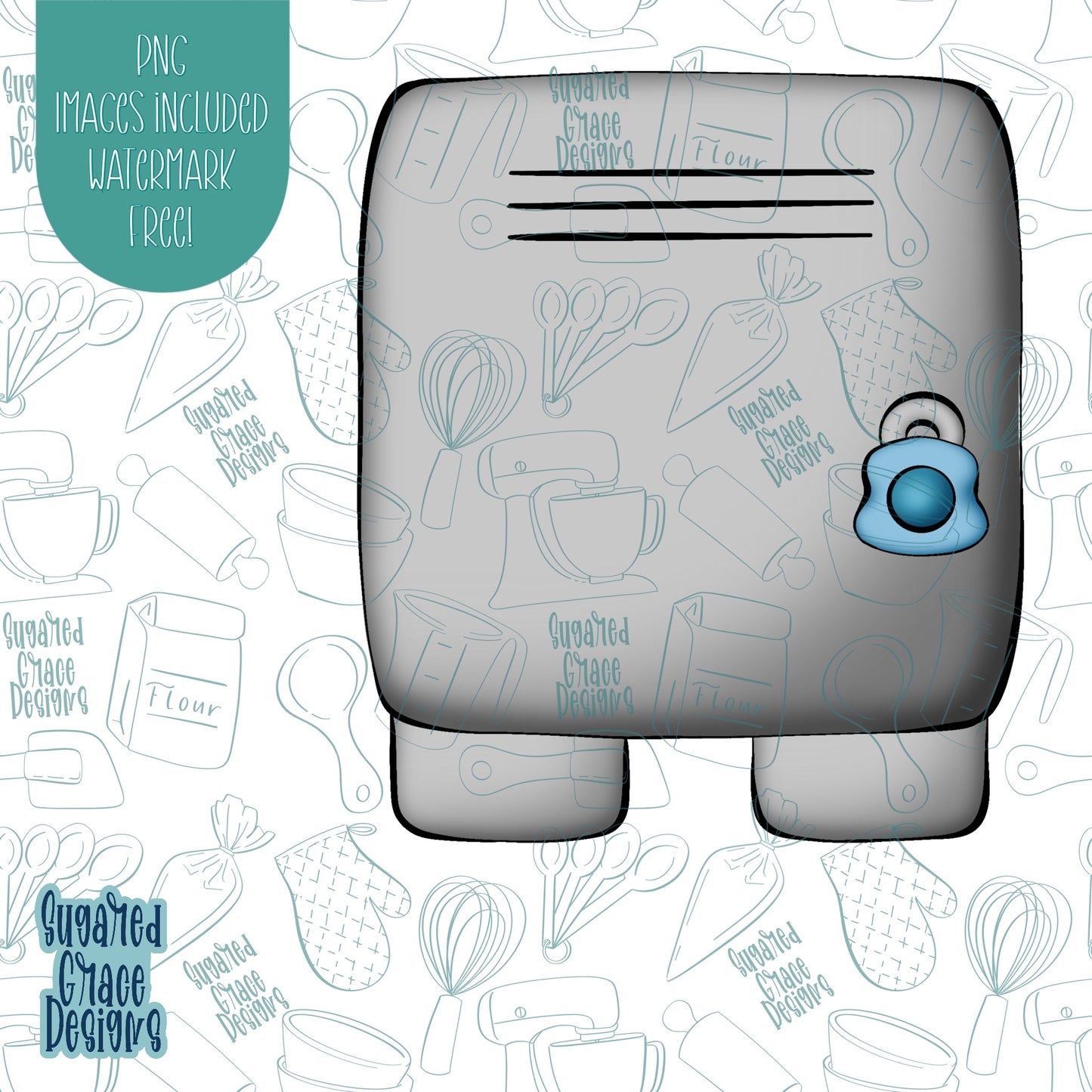 Back to School Locker Cookie Cutter with Matching Printable PNG Images for Edible Ink Printers including Eddie