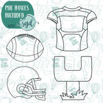 Football Cookie Cutter Set of 4 with Matching Printable PNG Images for Edible Ink Printers Including Eddie